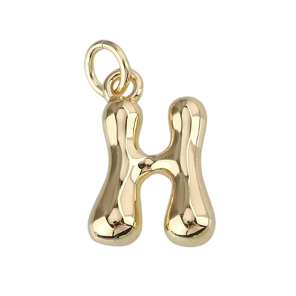 Gold Bubble Letter Charm - Layer It Jewelry