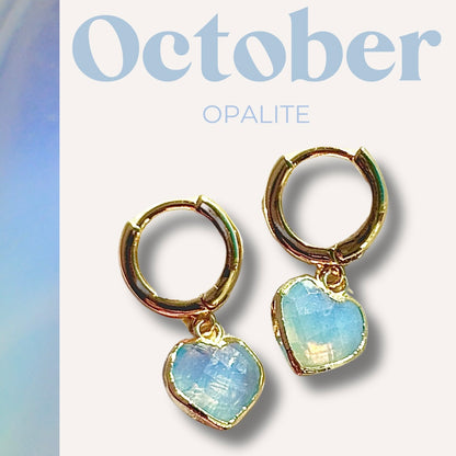 (Test) The Cora Heart Gemstone Huggies - Birthstones - Layer It Jewelry