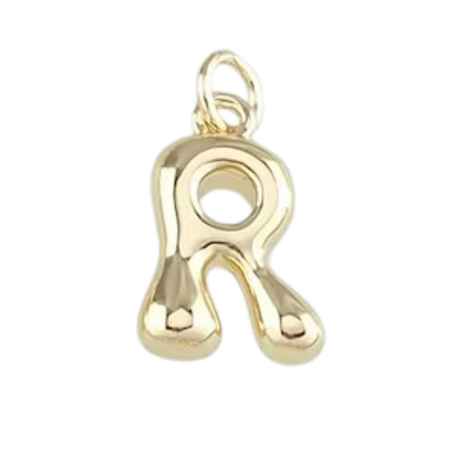 Gold Bubble Letter Charm - Layer It Jewelry