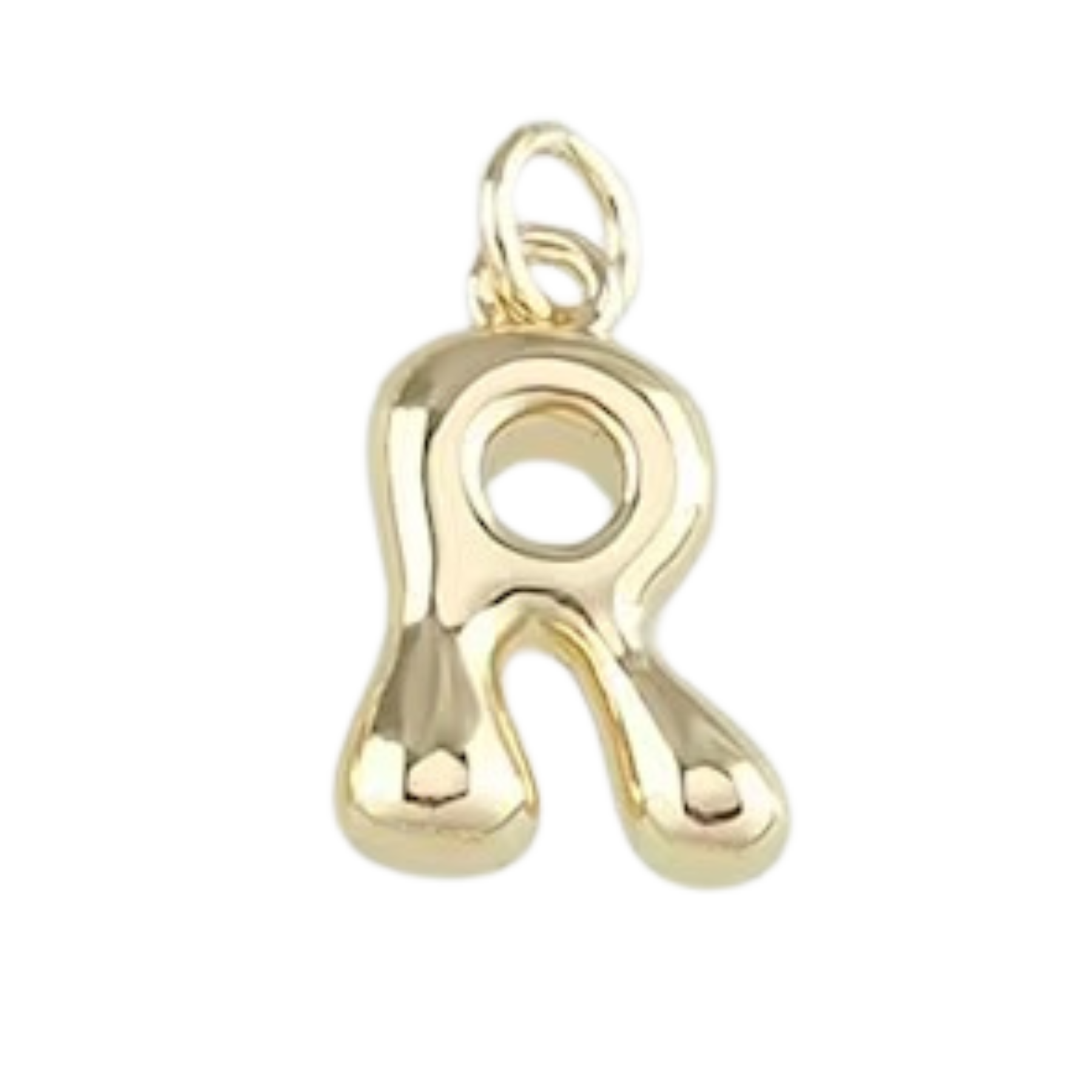 Gold Bubble Letter Charm - Layer It Jewelry