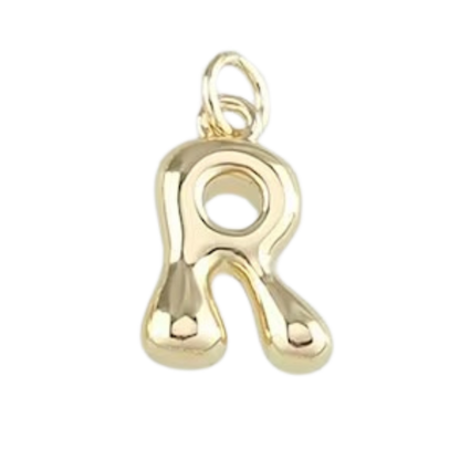 Gold Bubble Letter Charm - Layer It Jewelry