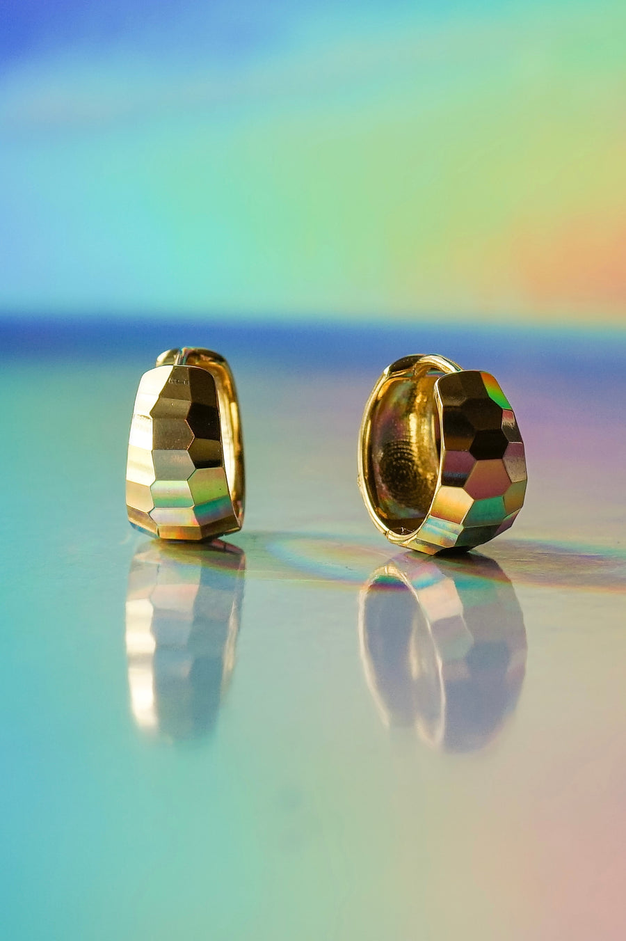 Gold Disco Hoop Huggies