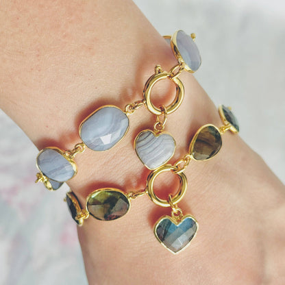 Gemstone Charm Bracelet - Layer It Jewelry