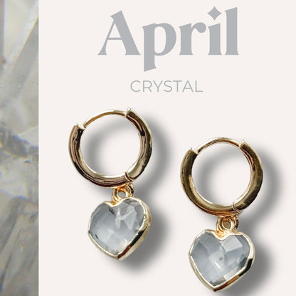 (Test) The Cora Heart Gemstone Huggies - Birthstones - Layer It Jewelry