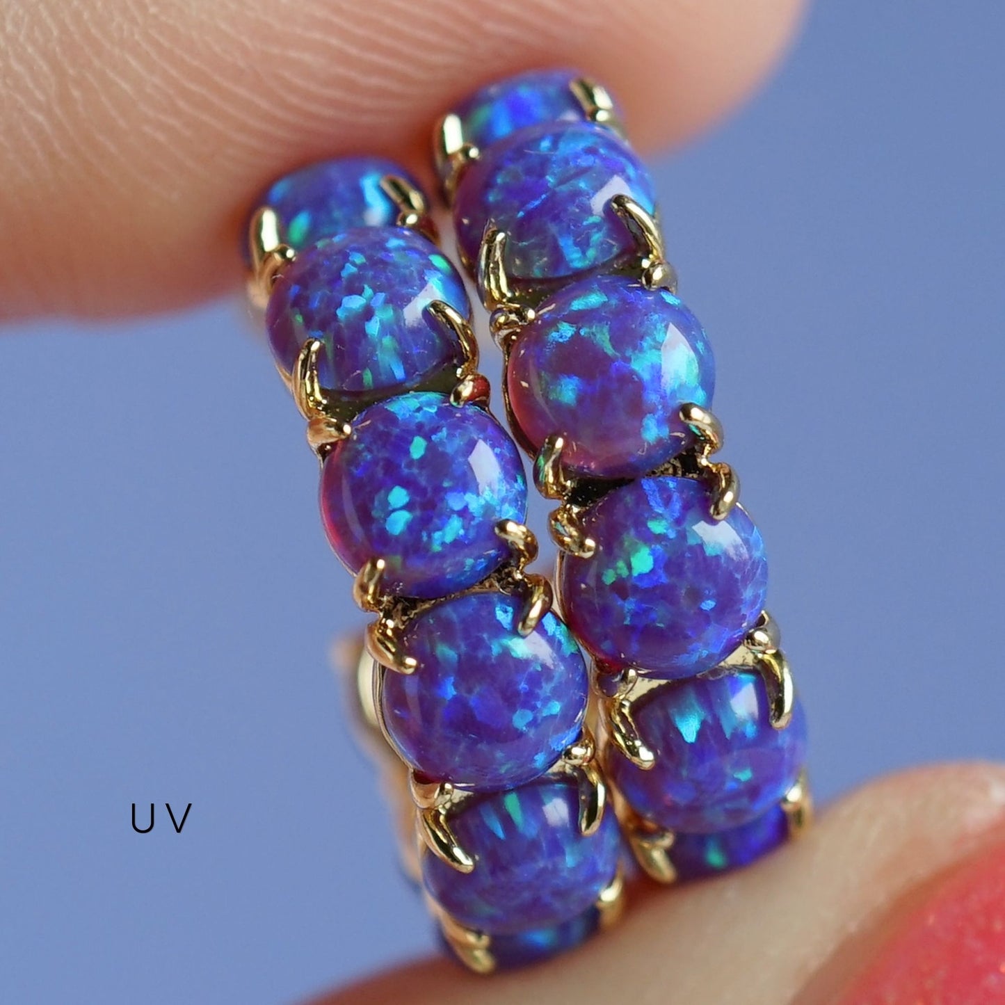 The Purple Lab Opal Hoops