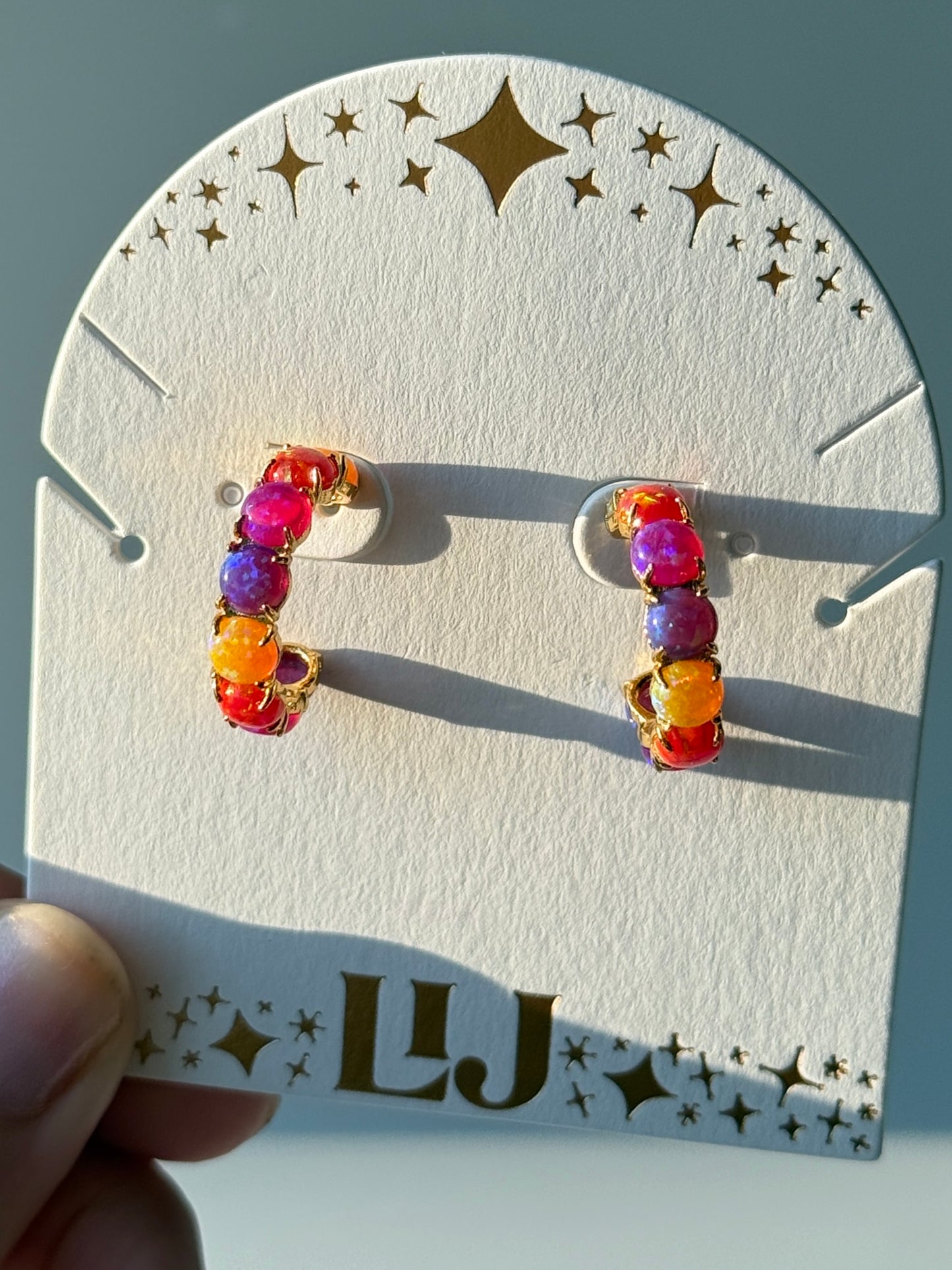 The Opal Hoops - Layer It Jewelry