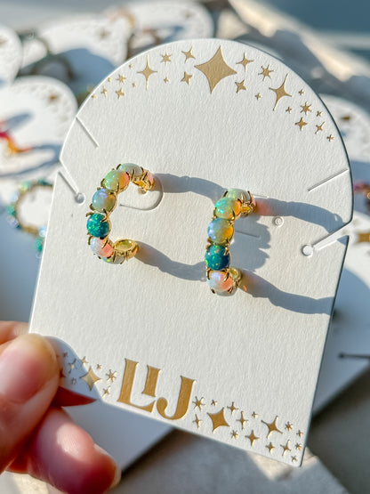 The Opal Hoops - Layer It Jewelry