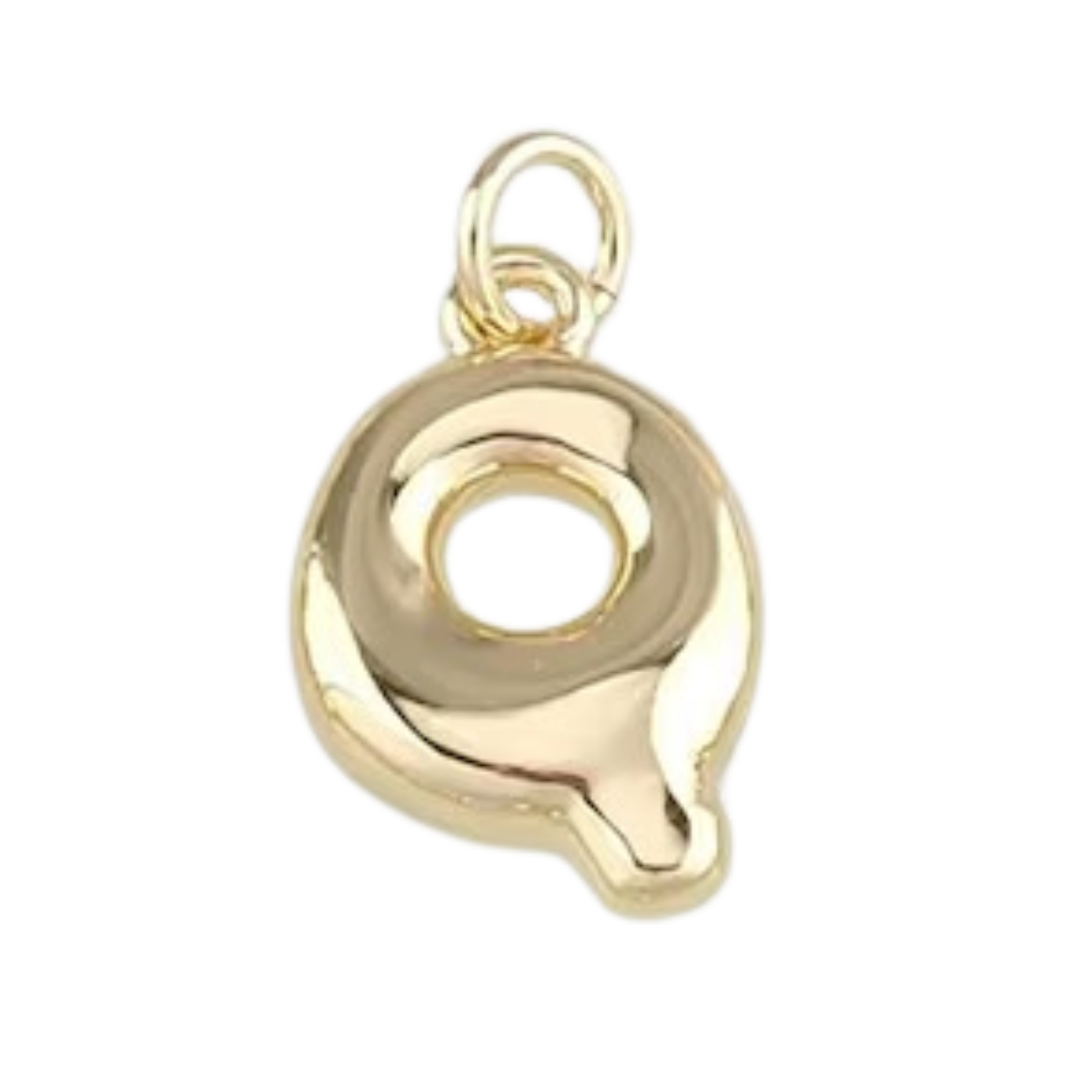Gold Bubble Letter Charm - Layer It Jewelry