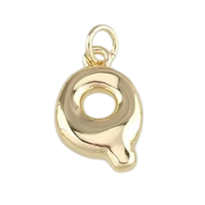 Gold Bubble Letter Charm - Layer It Jewelry