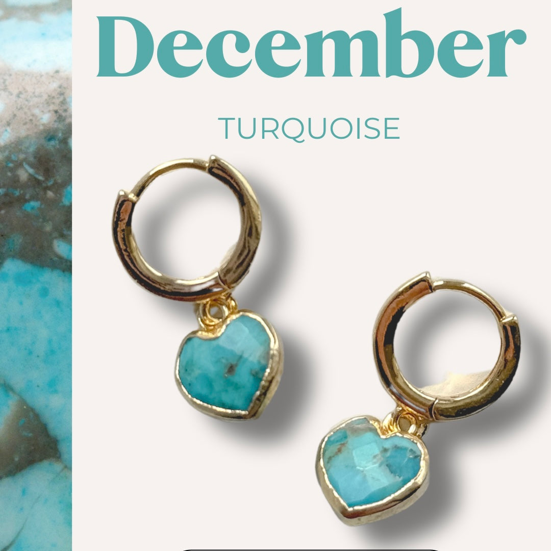 (Test) The Cora Heart Gemstone Huggies - Birthstones - Layer It Jewelry