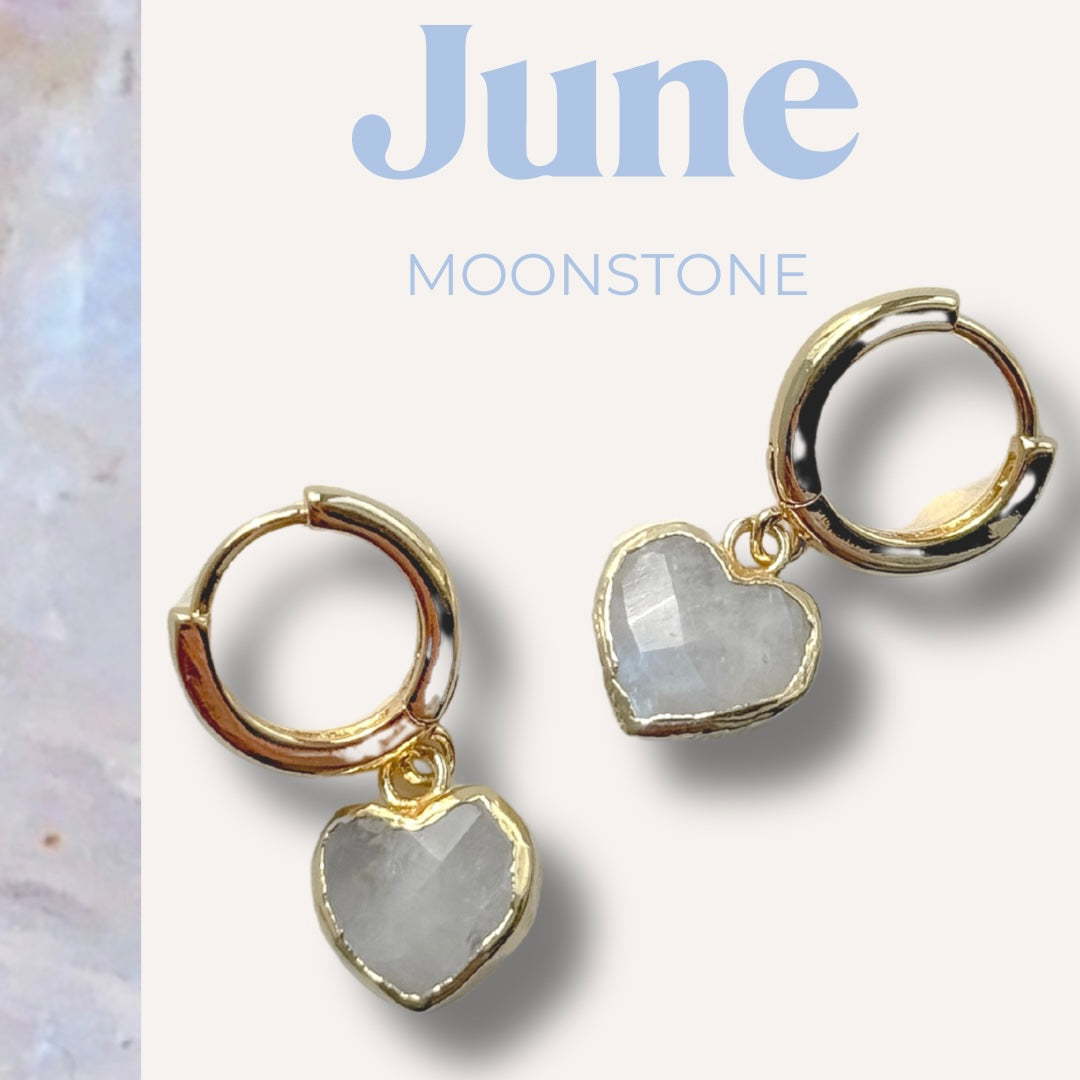 (Test) The Cora Heart Gemstone Huggies - Birthstones - Layer It Jewelry