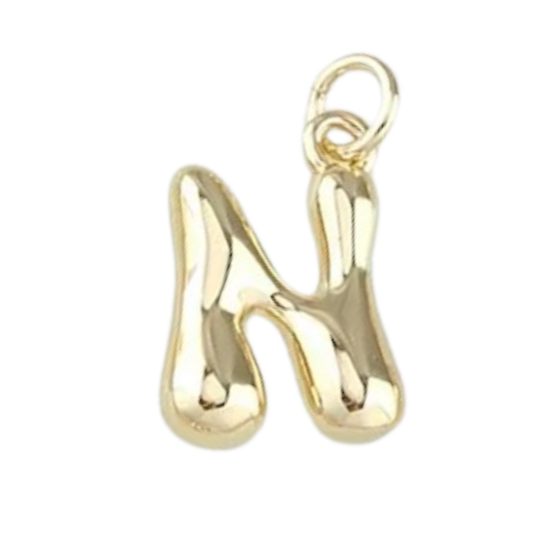 Gold Bubble Letter Charm - Layer It Jewelry