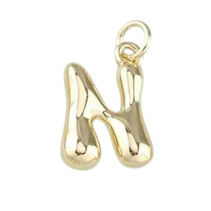 Gold Bubble Letter Charm - Layer It Jewelry