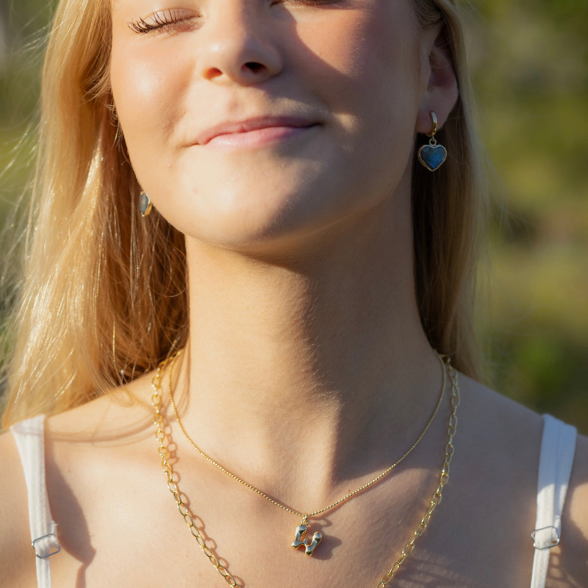 Gold Bubble Letter Charm