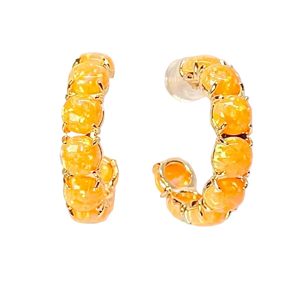 The Yellow & Orange Opal Hoops
