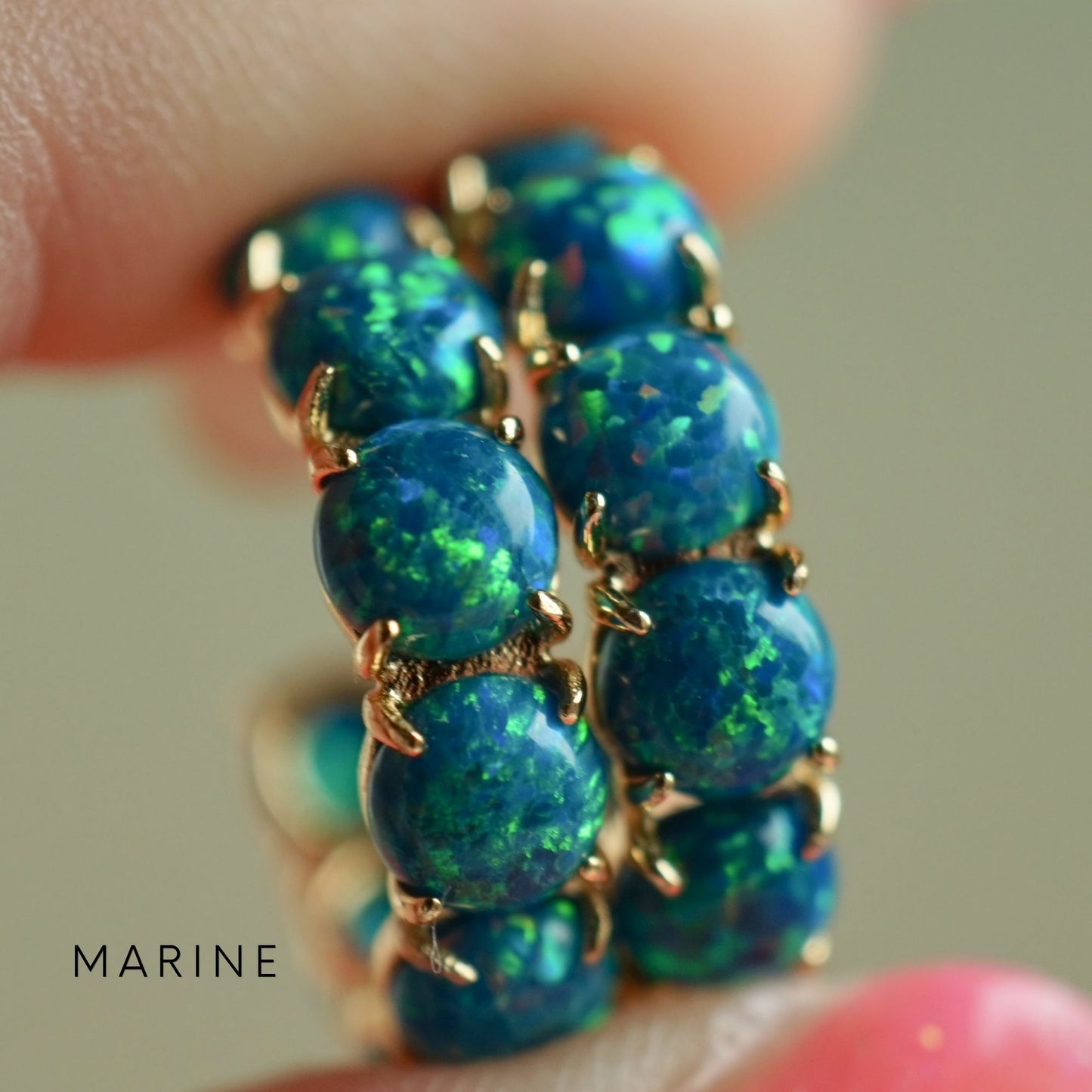 The Green Lab Opal Hoops