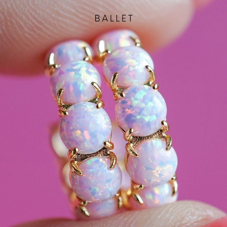 Colorful Lab Opal Hoop Earrings | Available in 40+ Colors