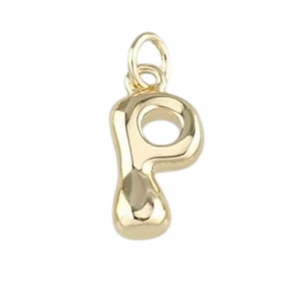 Gold Bubble Letter Charm - Layer It Jewelry