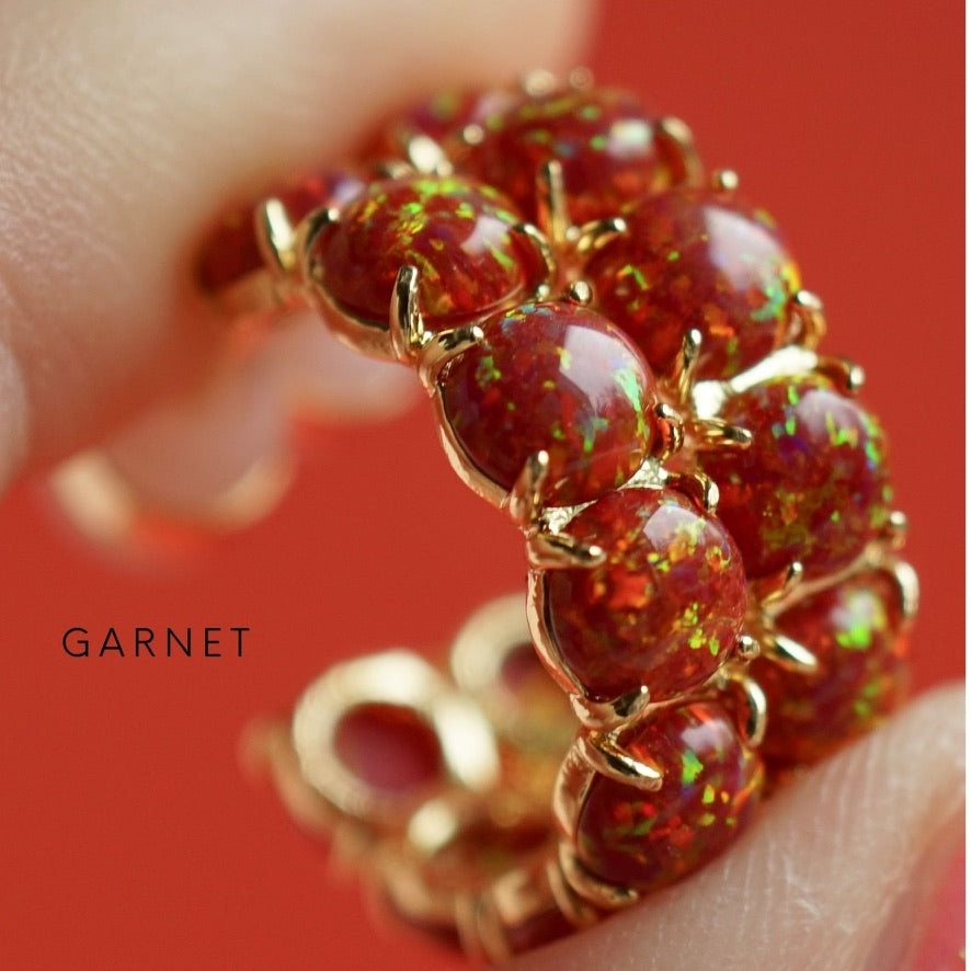 Colorful Lab Opal Hoop Earrings | Available in 40+ Colors