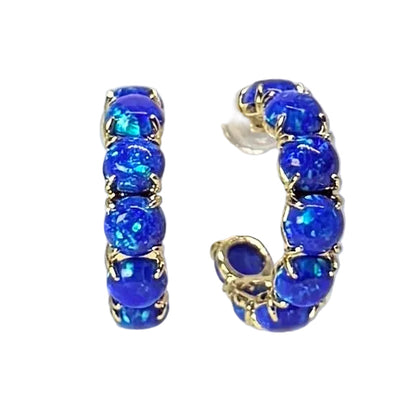 The Blue Opal Hoops