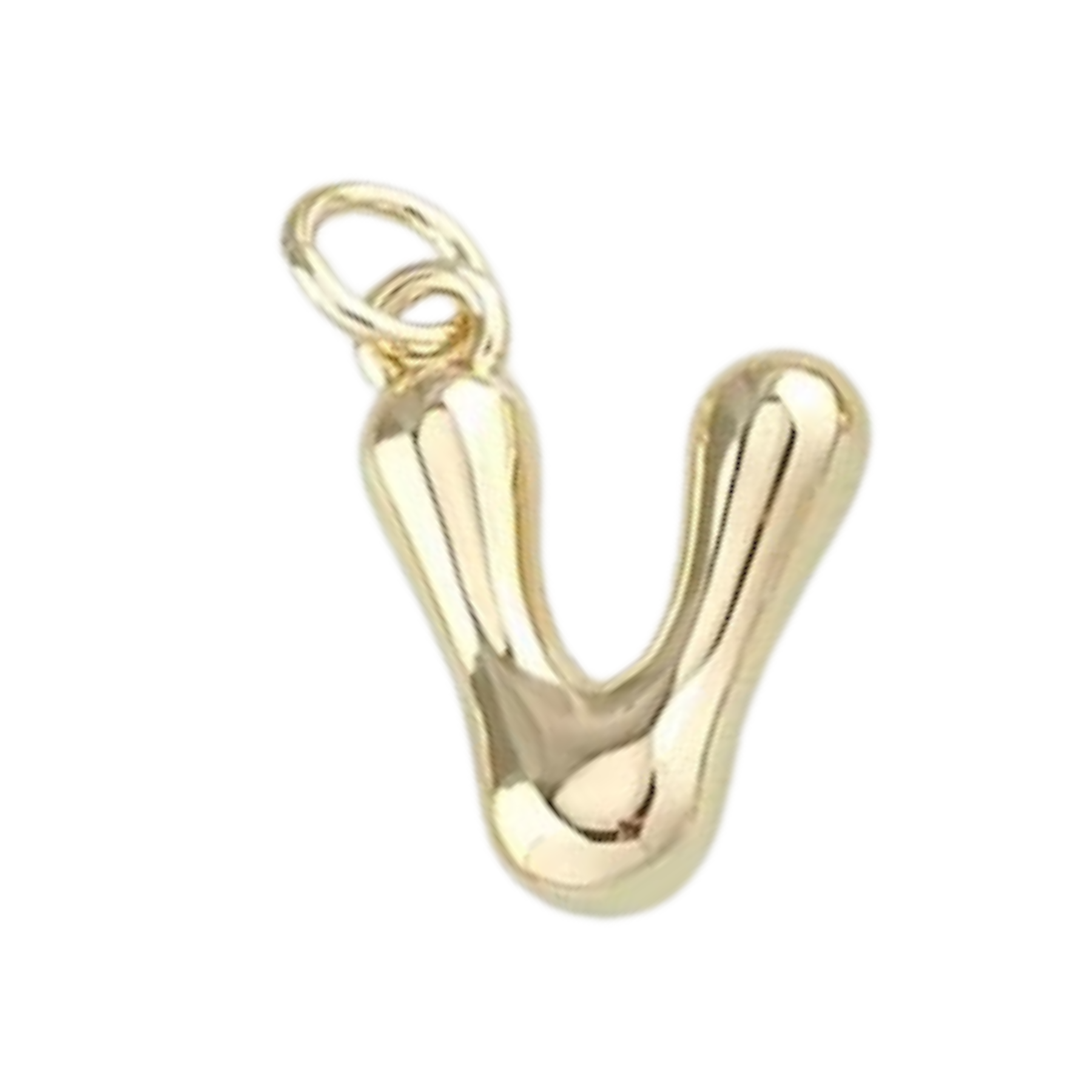 Gold Bubble Letter Charm - Layer It Jewelry