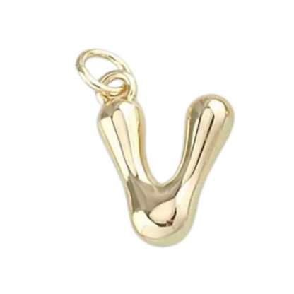 Gold Bubble Letter Charm - Layer It Jewelry