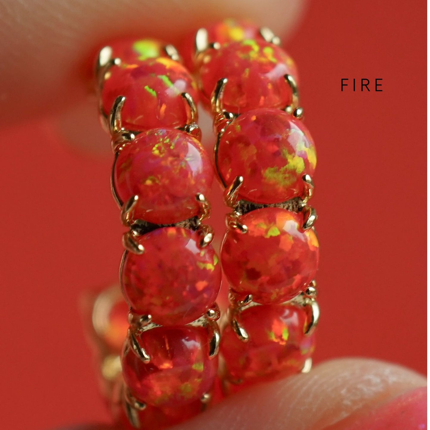 The Red Lab Opal Hoop