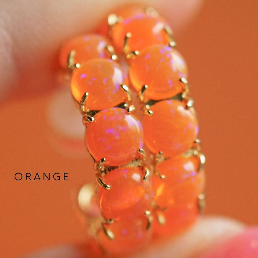 Colorful Lab Opal Hoop Earrings | Available in 40+ Colors