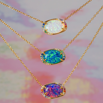 Lab Opal Aurora Necklace