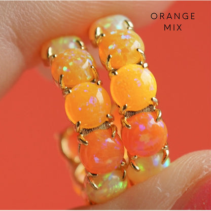 The Yellow & Orange Lab Opal Hoops