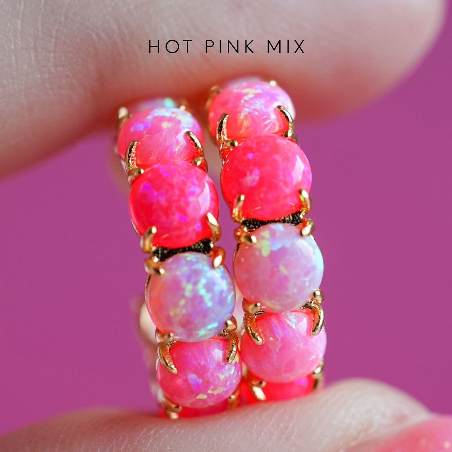 The Pink Lab Opal Hoops