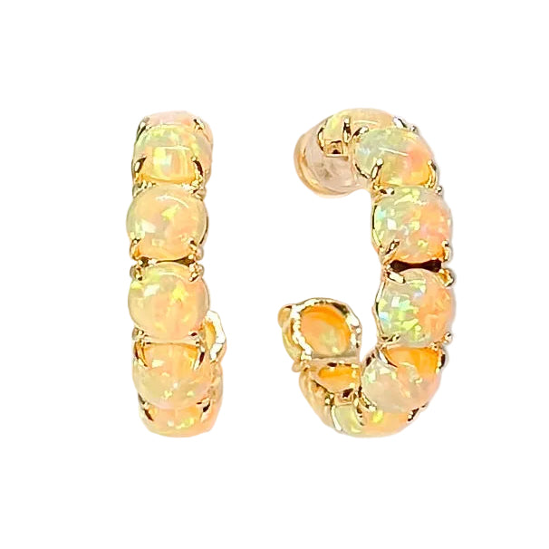 The Yellow & Orange Opal Hoops