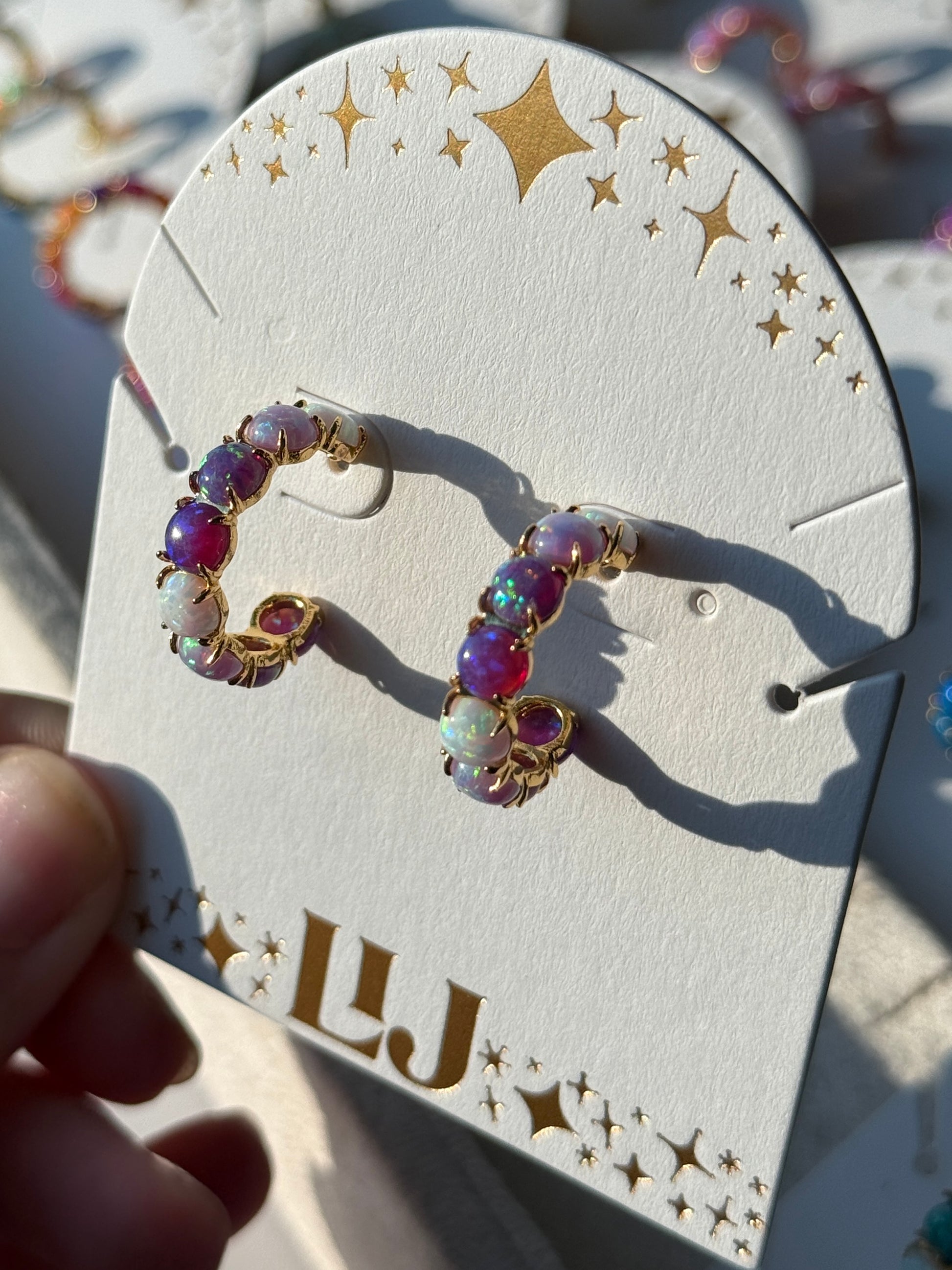 The Opal Hoops - Layer It Jewelry