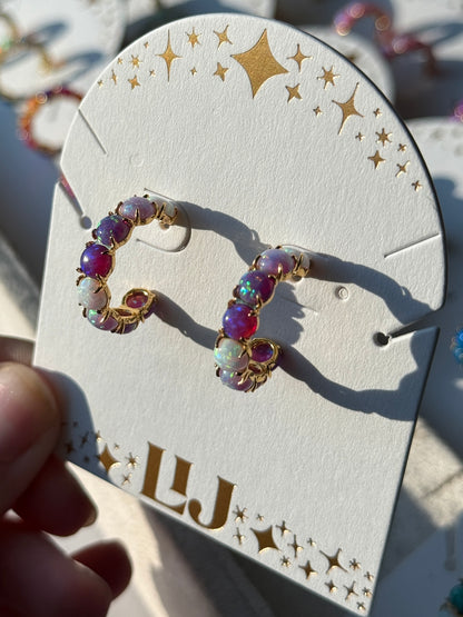 The Opal Hoops - Layer It Jewelry