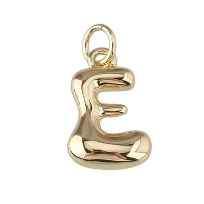 Gold Bubble Letter Charm - Layer It Jewelry