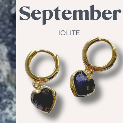 (Test) The Cora Heart Gemstone Huggies - Birthstones - Layer It Jewelry