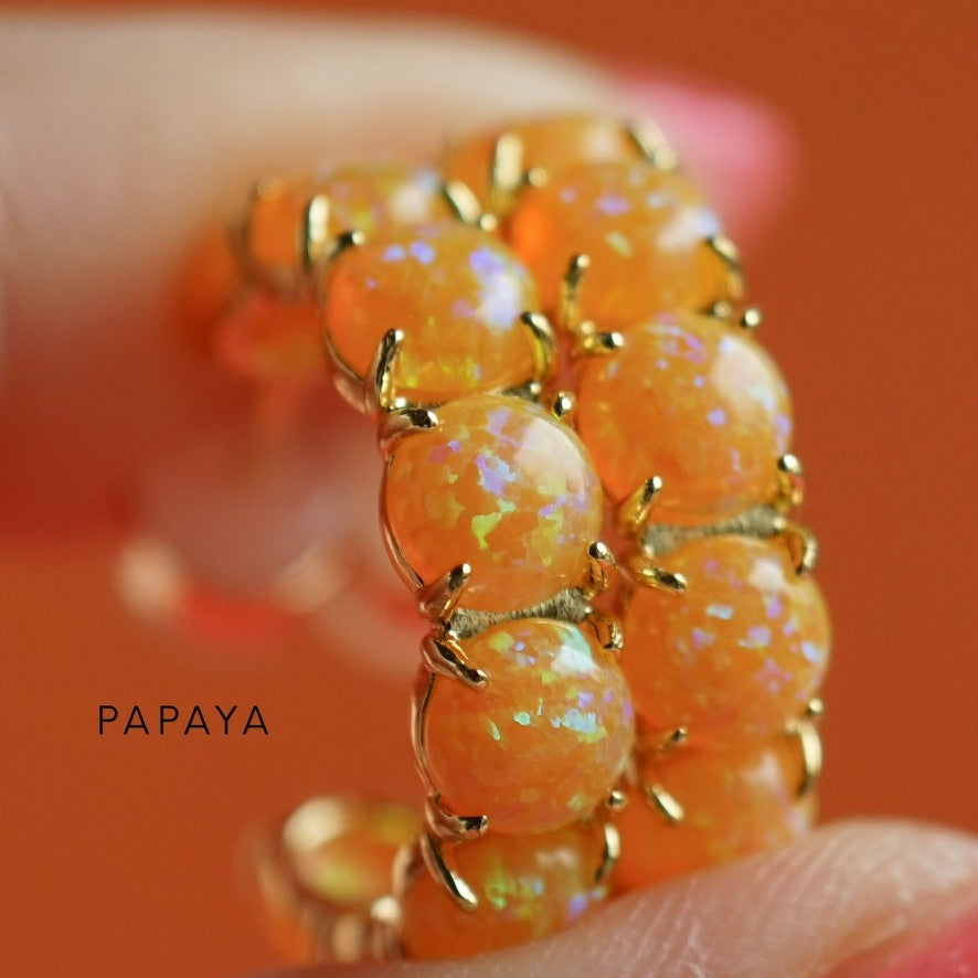 Colorful Lab Opal Hoop Earrings | Available in 40+ Colors
