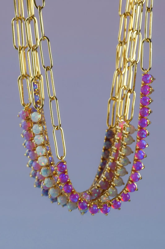 The Lab Opal Tennis Chain - Layer It Jewelry