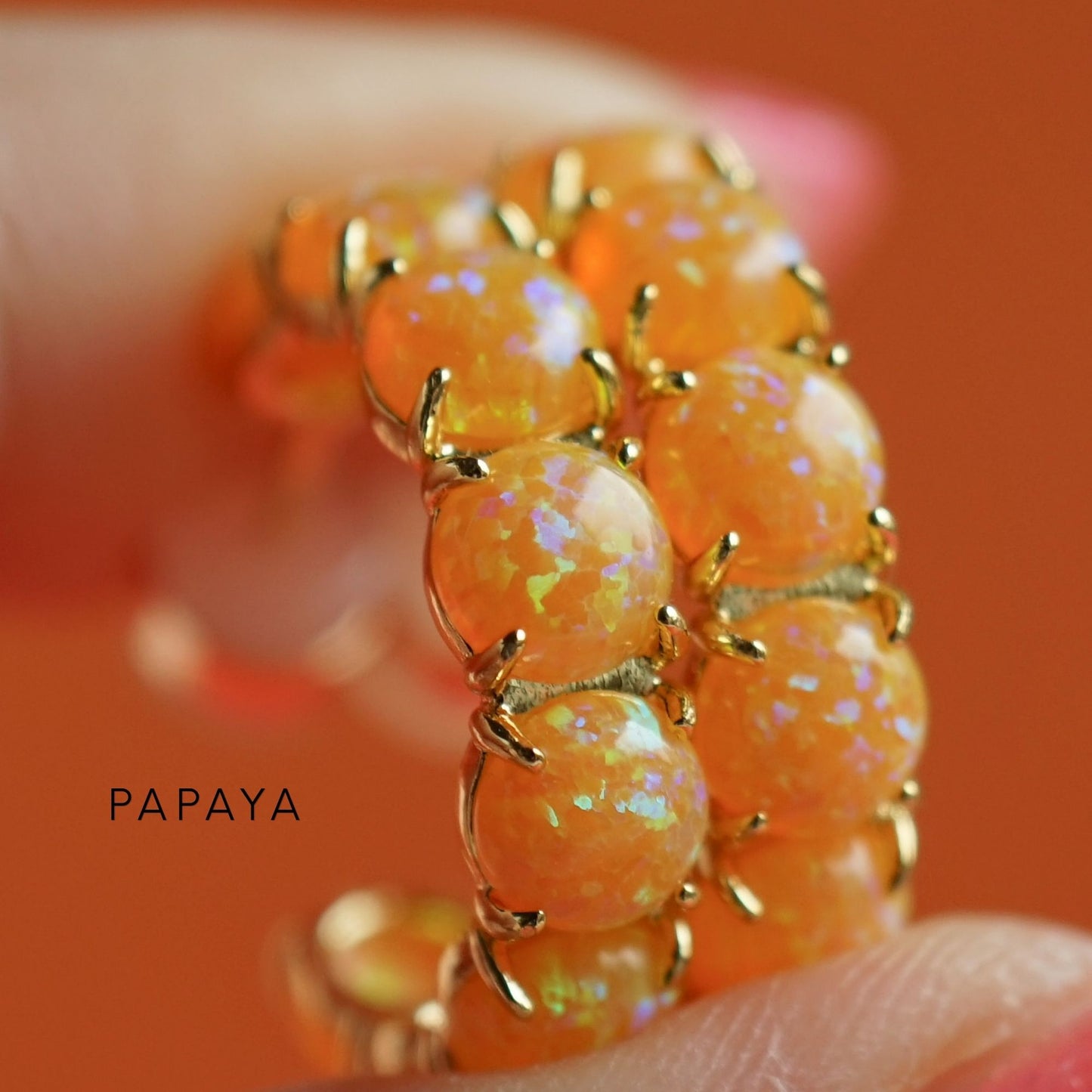 The Yellow & Orange Lab Opal Hoops