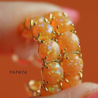 The Yellow & Orange Lab Opal Hoops