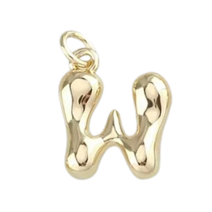 Gold Bubble Letter Charm - Layer It Jewelry