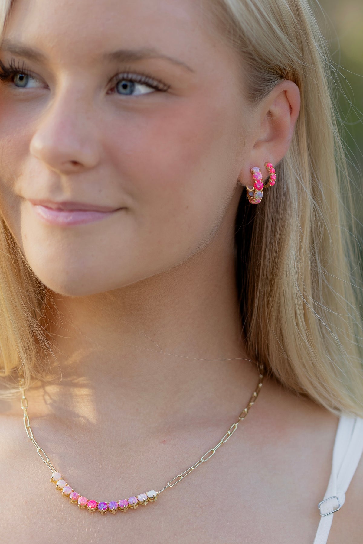 Custom Lab Opal Hoop Earrings | Choose From 40 Colors