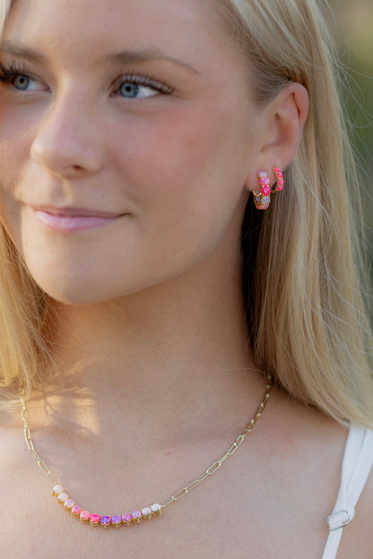 Custom Lab Opal Hoop Earrings | Choose From 40 Colors