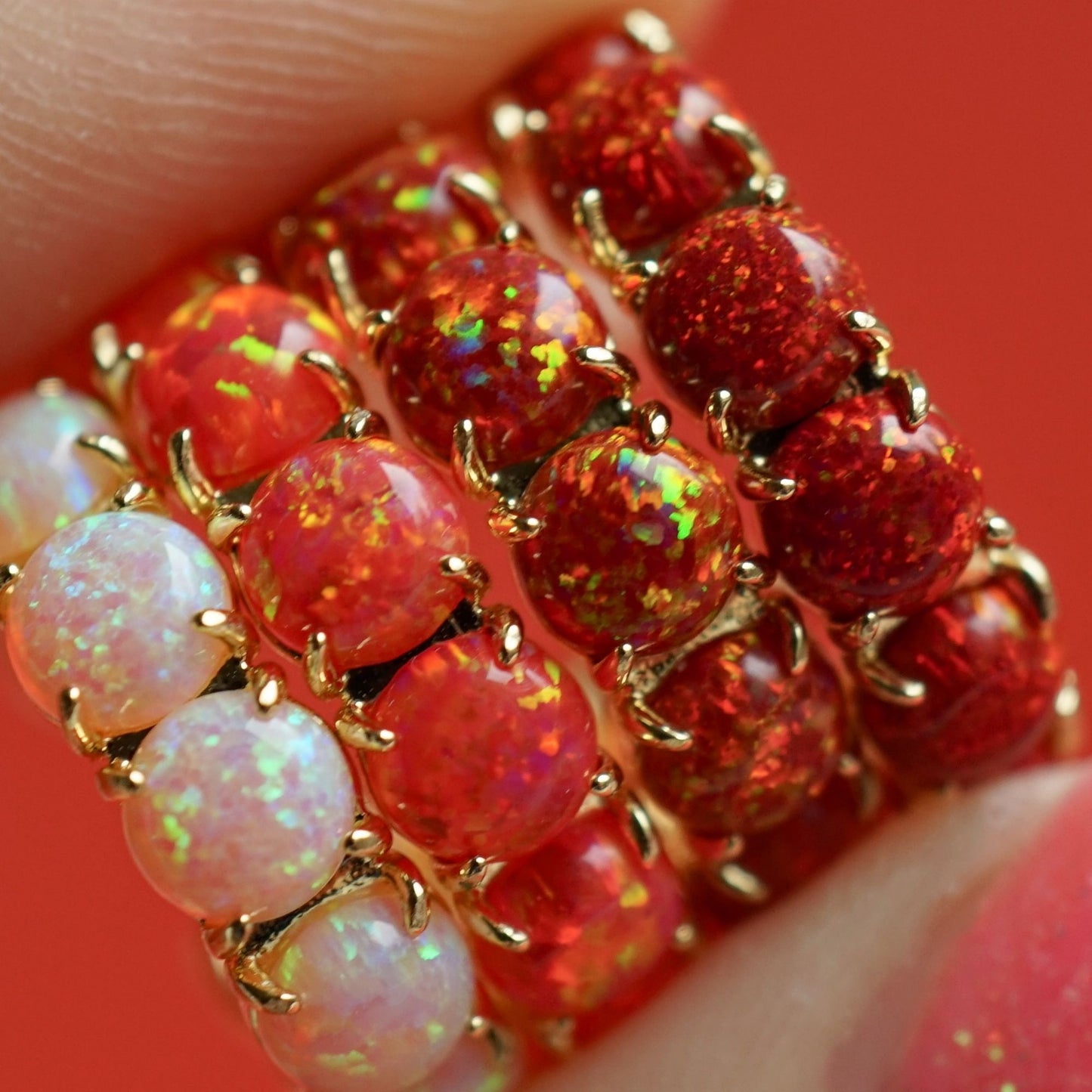 The Red Lab Opal Hoop