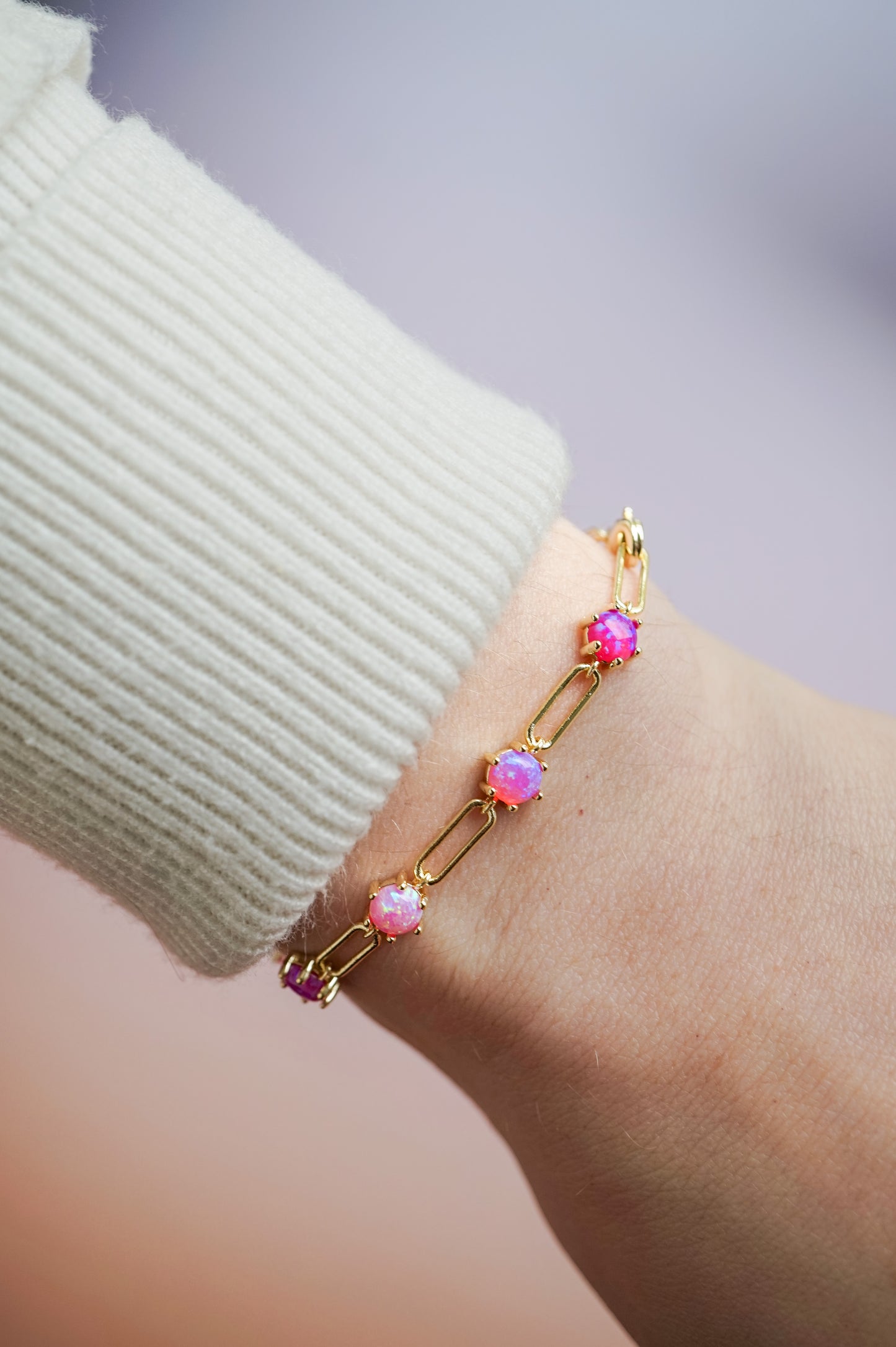 Opal Paperclip Bracelet - Layer It Jewelry