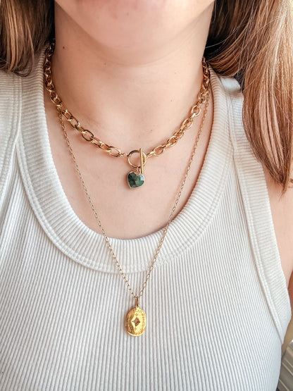 Cora Large Heart Toggle Necklace