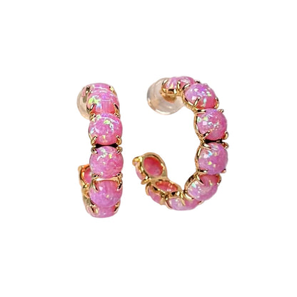 The Pink Opal Hoops