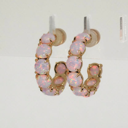 The Pink Opal Hoops