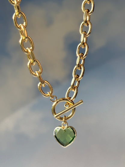 Cora Large Heart Toggle Necklace