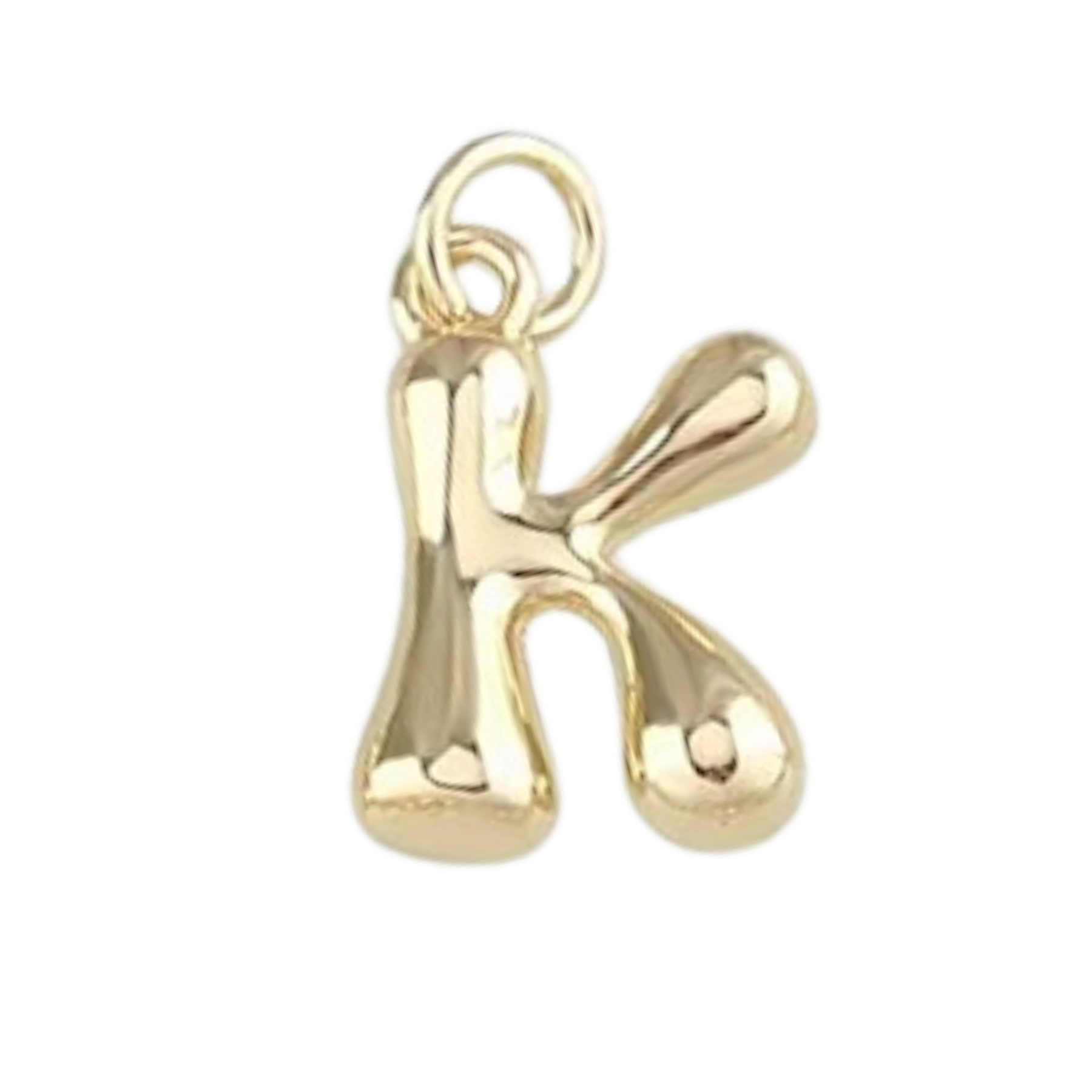 Gold Bubble Letter Charm - Layer It Jewelry